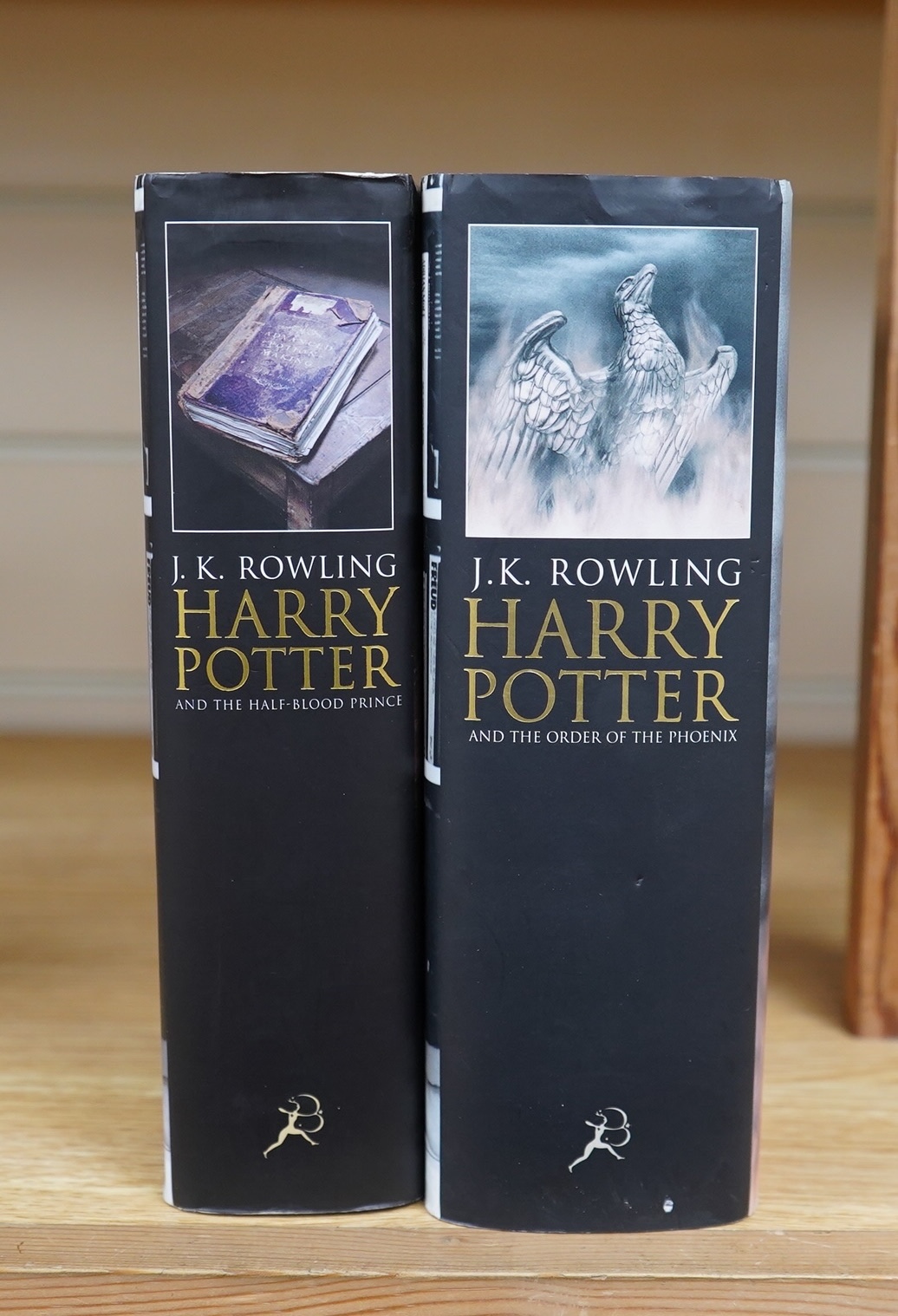 Rowling, J.K. - Harry Potter and the Order of the Phoenix. 1st edition. publisher's cloth and d/wrapper. 2003; Rowling, J.K. - Harry Potter and the Half-Blood Prince. 1st edition. publisher's cloth and d/wrapper. 2005 (2